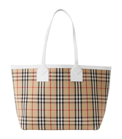 burberry medium house check tote bag|burberry mid size check tote.